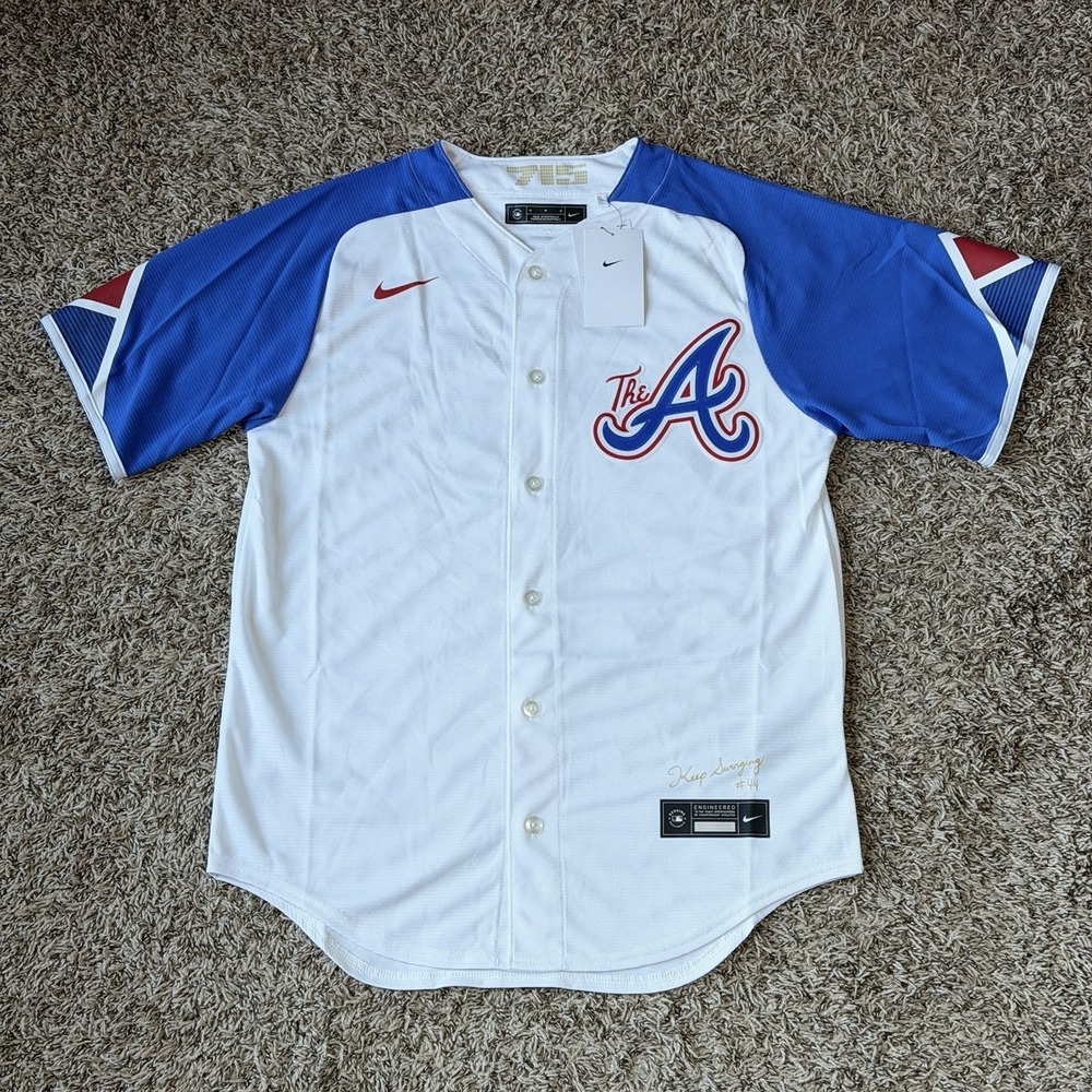 Nike Atlanta Braves City Connect Jersey Mens Size Medium Baseball White MLB NEW
